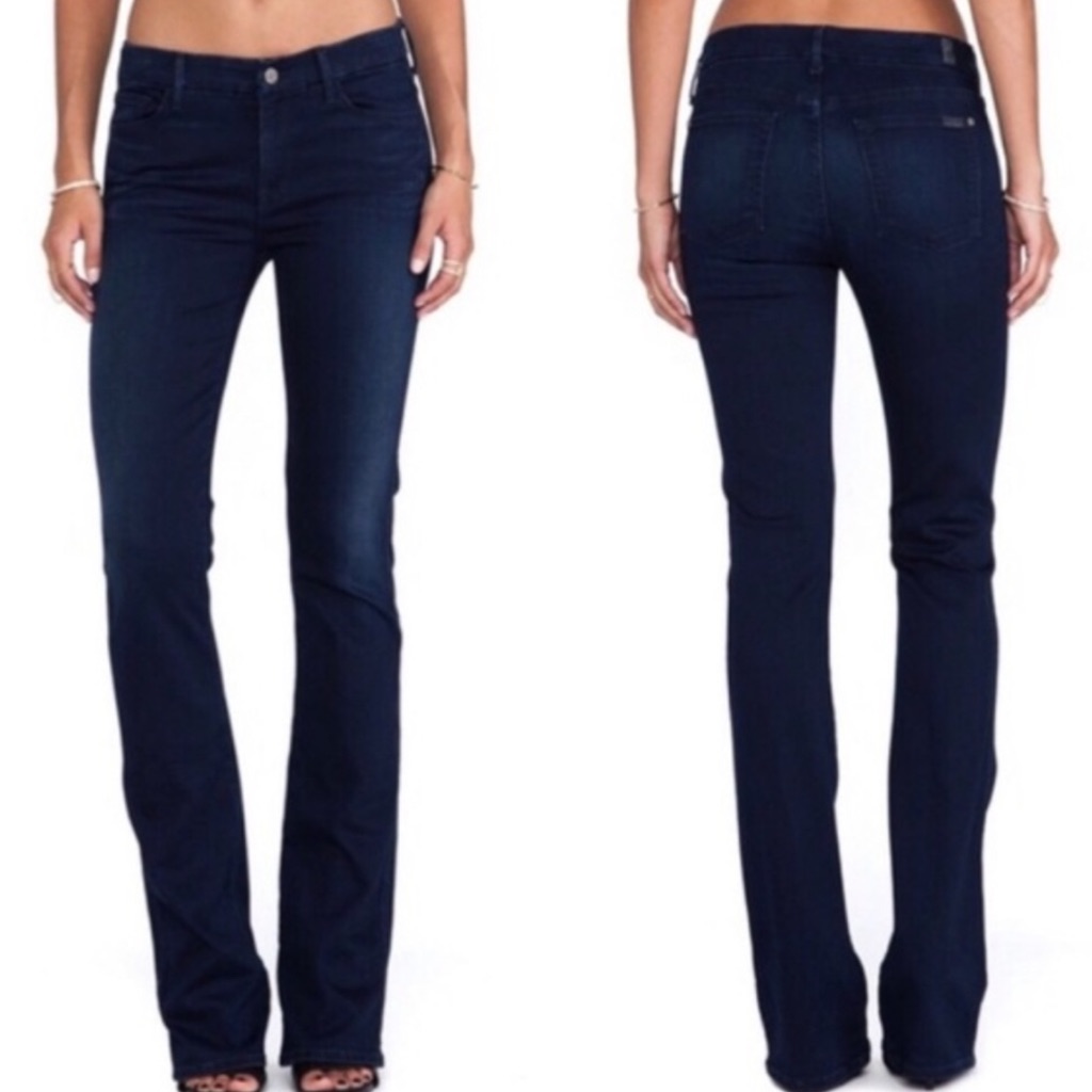 7 For All Mankind Skinny Bootcut Black Velvet Jean